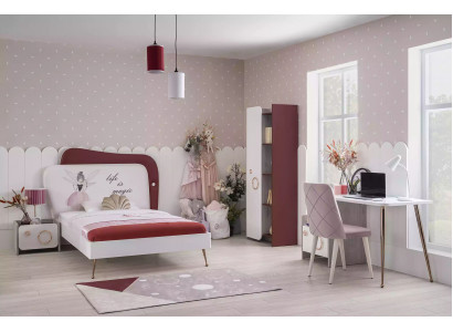 Kindermöbel Luxus Kinderzimmer Garnitur Bett Schreibtisch Regal 4tlg